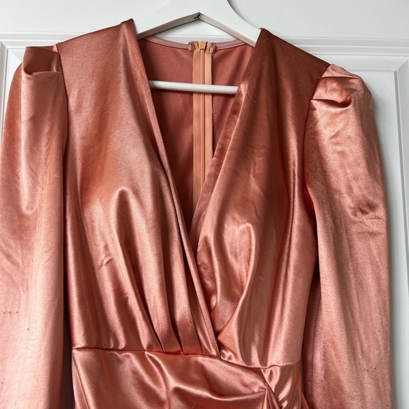 Pink metallic  long sleeve mini dress - Picture 4 of 7